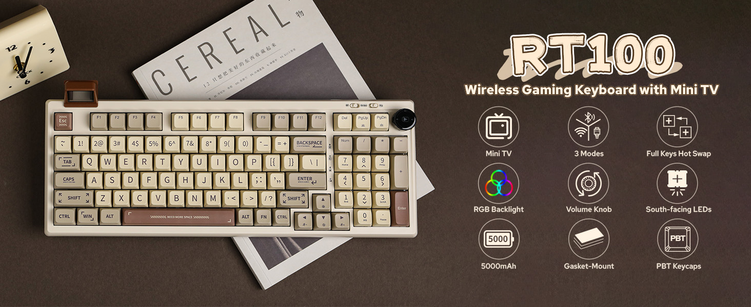 Amazon.com: EPOMAKER RT100 97 Keys Gasket BT5.0/2.4G/USB-C